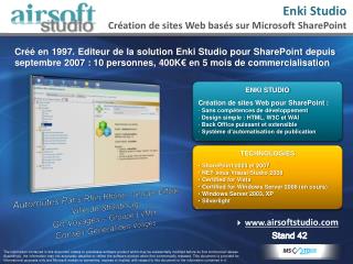 Enki Studio Création de sites Web basés sur Microsoft SharePoint