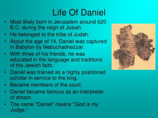 Life Of Daniel