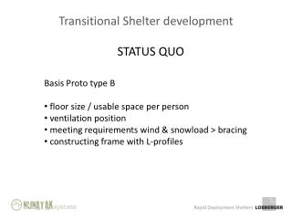 Transitional Shelter development