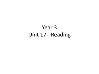Year 3 Unit 17 - Reading