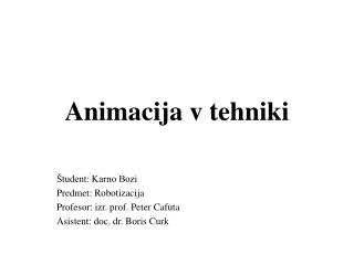 Animacija v tehniki