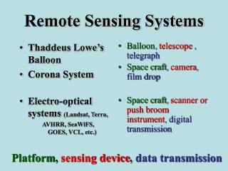 Remote Sensing Systems