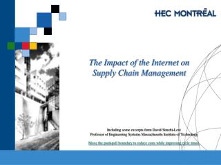 The Impact of the Internet on Supply Chain Management