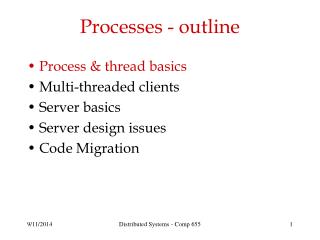 Processes - outline