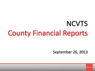 NCVTS County Financial Reports