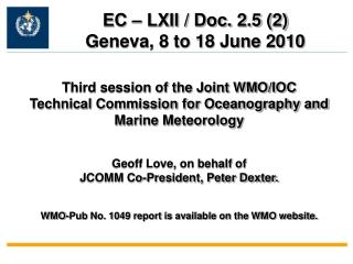 Third session of the Joint WMO/IOC Technical Commission for Oceanography and Marine Meteorology