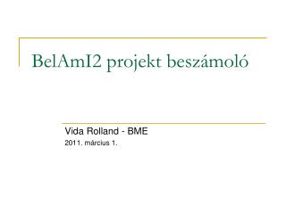 BelAmI2 projekt beszámoló