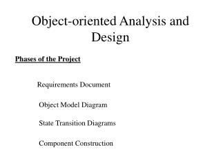 Object-oriented Analysis and Design