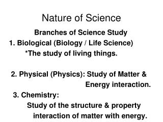 Nature of Science