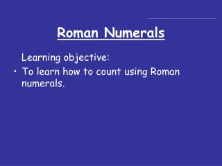 Roman Numerals