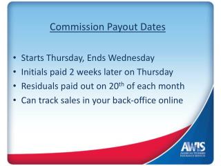 Commission Payout Dates