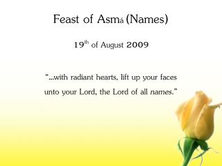 Feast of Asm á (Names)