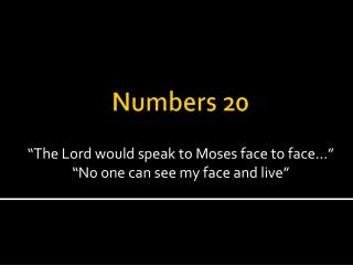 Numbers 20