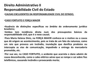 Direito Administrativo II Responsabilidade Civil do Estado