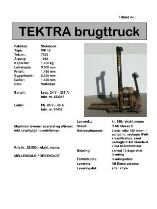 TEKTRA brugttruck