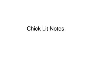 Chick Lit Notes