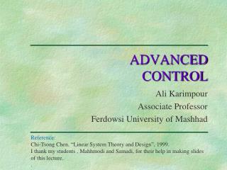 ADVANCED CONTROL