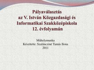 Pályaválasztás az V. István Közgazdasági és Informatikai Szakközépiskola 12. évfolyamán