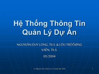 Hệ Thống Thông Tin Quản Lý Dự Án