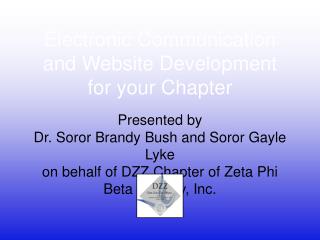 Electronic Communication and Website Development for your Chapter