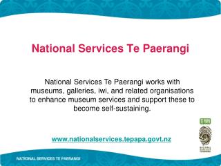 National Services Te Paerangi