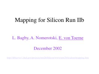 Mapping for Silicon Run IIb