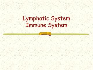 Lymphatic System Immune System