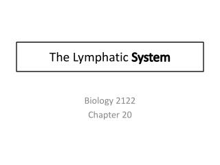 The Lymphatic System