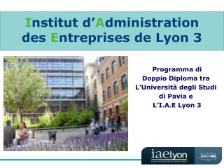 I nstitut d’ A dministration des E ntreprises de Lyon 3