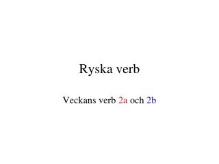 Ryska verb