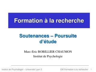 Formation à la recherche