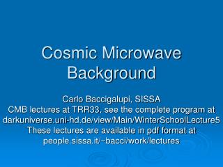 Cosmic Microwave Background