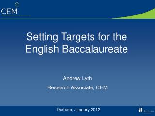 Setting Targets for the English Baccalaureate