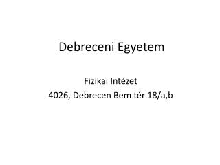Debreceni Egyetem