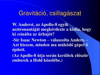 Gravitáció, csillagászat