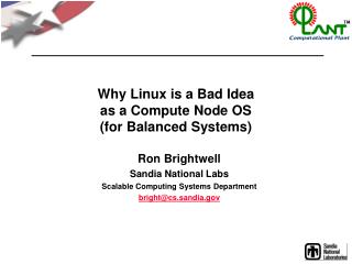 Why Linux is a Bad Idea as a Compute Node OS (for Balanced Systems)