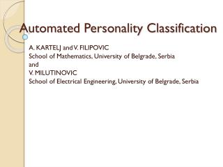 Automated Personality Classification