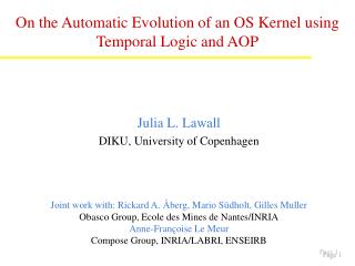 On the Automatic Evolution of an OS Kernel using Temporal Logic and AOP