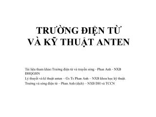 TR Ư ỜNG Đ IỆN TỪ VÀ KỸ THUẬT ANTEN