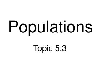 Populations