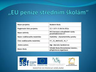 „EU peníze středním školám“