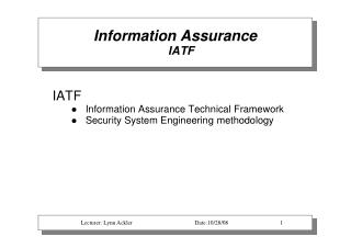 Information Assurance IATF