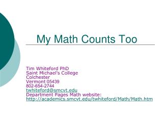 My Math Counts Too