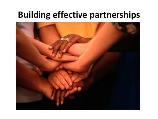 Building effective partnerships