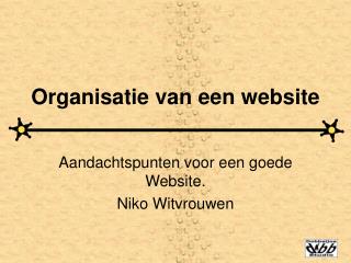 Organisatie van een website