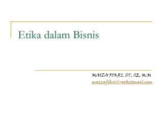 Etika dalam Bisnis