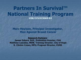 Partners In Survival™ National Training Program U58/CCU323069-02