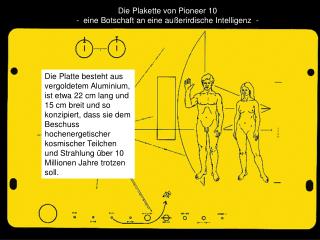 Die Plakette von Pioneer 10 - eine Botschaft an eine außerirdische Intelligenz -