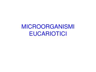 MICROORGANISMI EUCARIOTICI