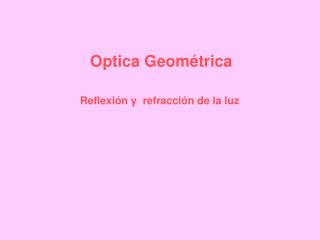 Optica Geométrica